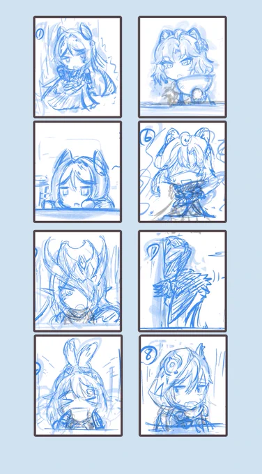制作過程 下書き→ペン入れ→塗り→エフェクト 