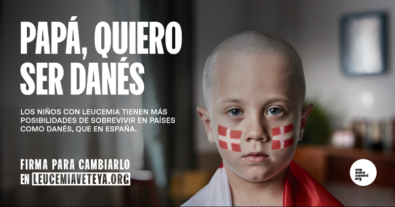 unoentrecienmil's tweet photo. ¿Sabías que un niño con Leucemia en Dinamarca tienes más posibilidades de sobrevivir que un niño en España? Firma la petición para conseguir implantar el protocolo All Together en nuestro país. 

#LeucemiaVeteYa