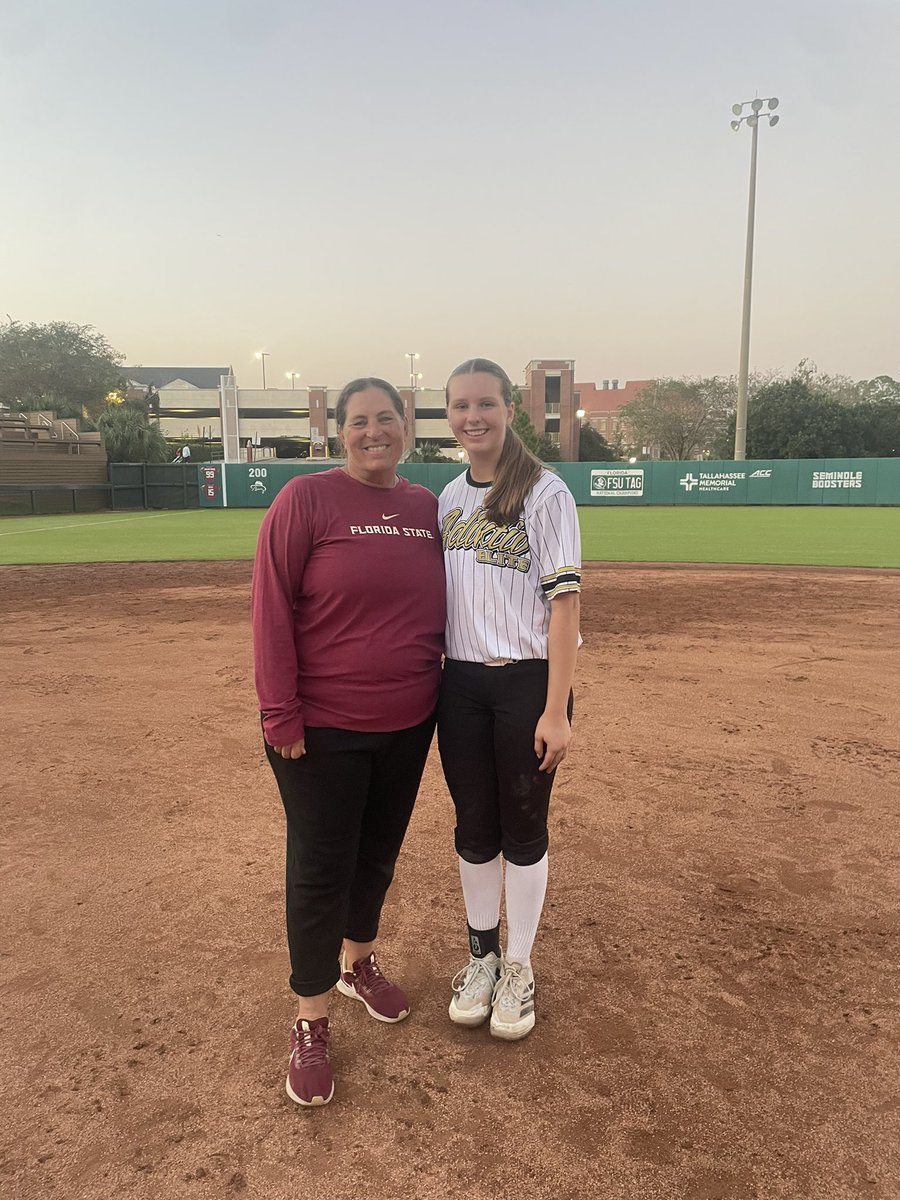 cylielong2027's tweet photo. I had such an amazing time last night at the @FSU_Softball camp. Can't wait to be back next Monday!! @Coach_Alameda @TCam_FSUSB @FSU_CoachWilson @KaleighRafter @coachdelightful https://t.co/q8qBE9HyIl