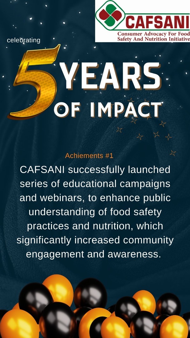 glytabs's tweet image. CAFSANI @ 5!!!

CAFSANI is a sister company of Glytabs Consulting Limited.

Join us as we mark this special milestone—It’s our 5th anniversary! 🎉 

#5YearsOfImpact 
#CAFSANIAnniversary