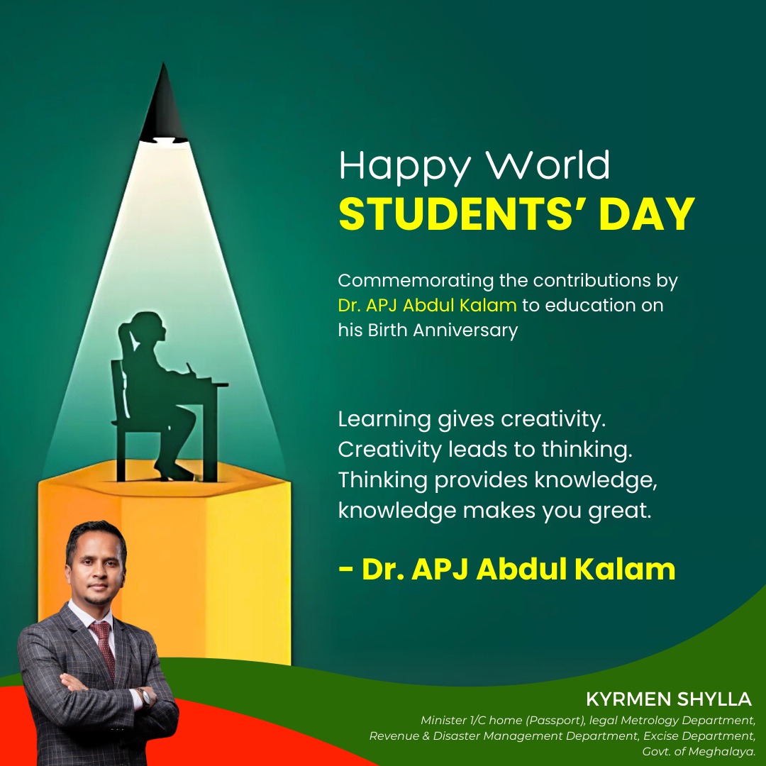 On this #WorldStudentsDay, we honor the contributions of Dr. APJ Abdul Kalam, an inspiring leader who believed in the power of education to transform lives. Let’s continue to ignite creativity and pursue knowledge with passion and purpose.

#HappyWorldStudentsDay #APJAbdulKalam