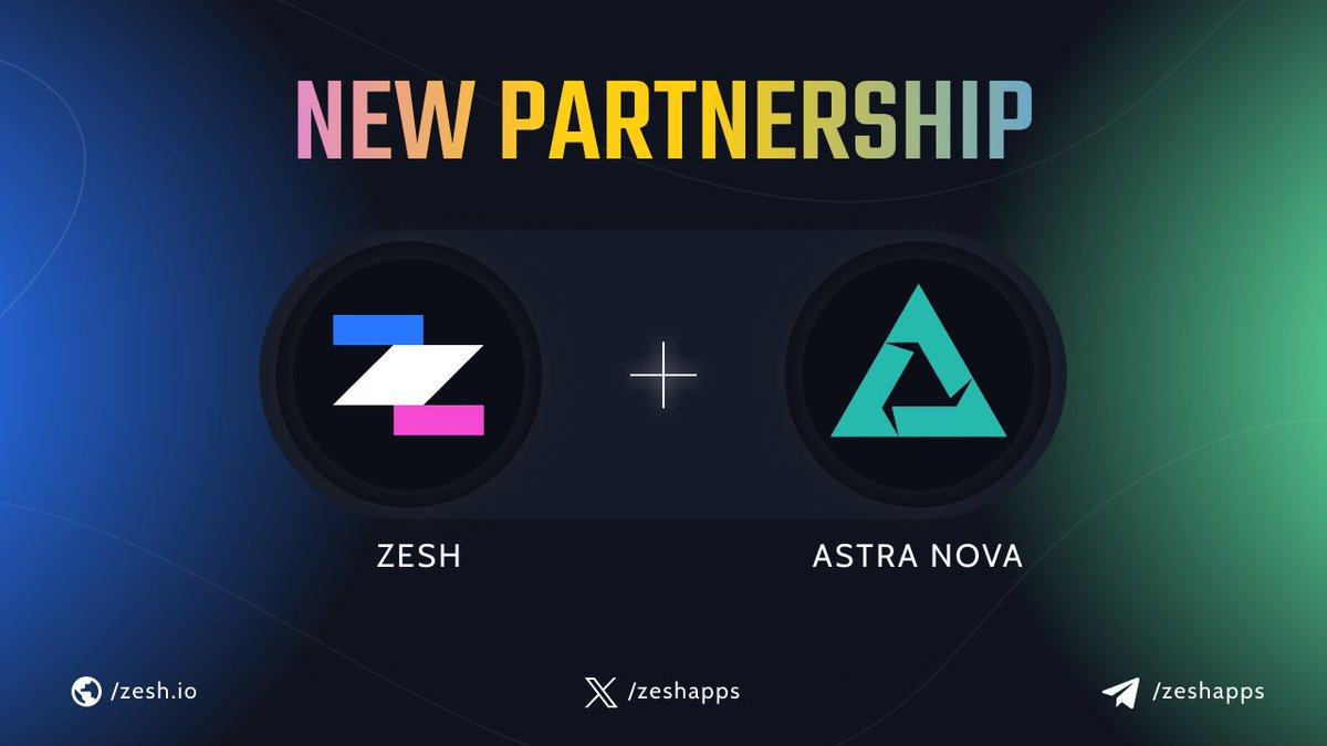 Zesh x Astra Nova Partnership 🚀

We’re excited to partner with <a href="/Astra__Nova/">Astra Nova</a>, the first Web3 action RPG from the Kingdom of Saudi Arabia🌍 

Backed by NTDP, Outlier Ventures, and Hawk Gaming Group, Astra Nova offers immersive storytelling, strategic gameplay, and AI-powered