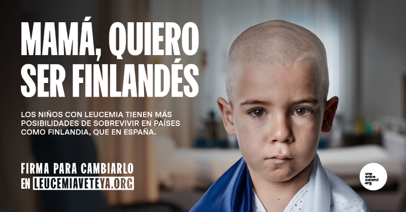 unoentrecienmil's tweet photo. ¿Sabías que un niño con Leucemia en Finlandia tienes más posibilidades de sobrevivir que un niño en España? Firma la petición para conseguir implantar el protocolo All Together en nuestro país. 

#LeucemiaVeteYa