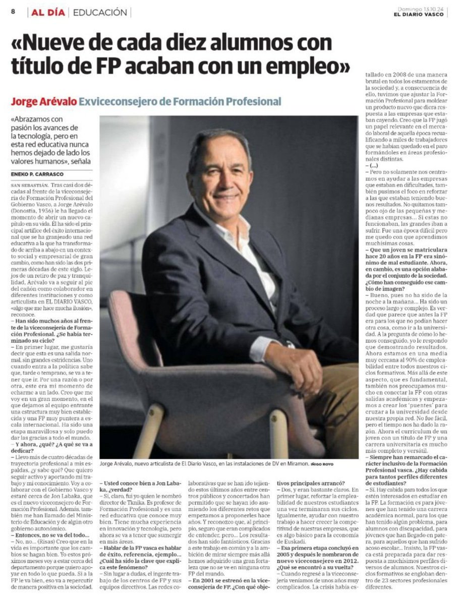 Gracias <a href="/jarevalo_FP/">Jorge Arévalo</a> por tu aportación a la #FP destacando los valores humanos. Agradecido por siempre ayudar a FOL, ahora IPE, de la mano de <a href="/LuisSaratxaga/">Luis Saratxaga</a> 
AGUR eta laster arte.!!