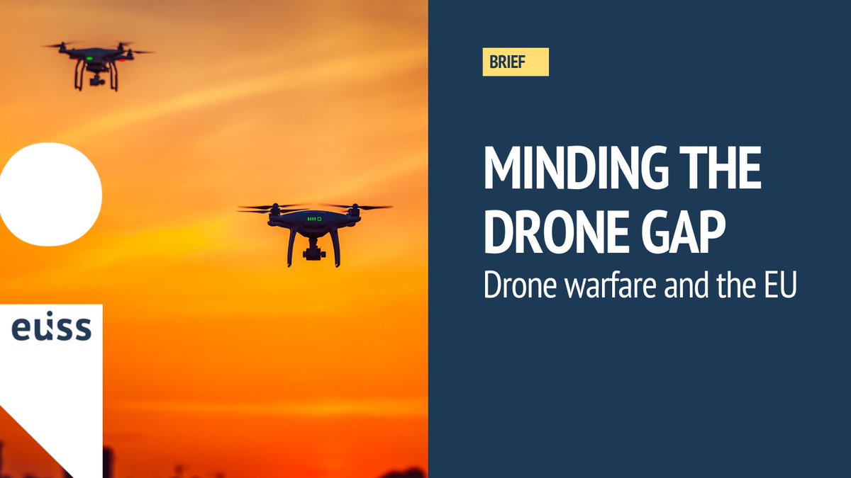 EU_ISS's tweet photo. The new "King of Battle"? 

 #drones are now key weapon systems of war. Jan Joel Andersson &amp; @SaschaSimon95 explore their impact on modern warfare &amp; how the EU should respond to their growing prominence on the battlefield.

Read: https://t.co/cbCMePunSh https://t.co/QLNcv8tdAp