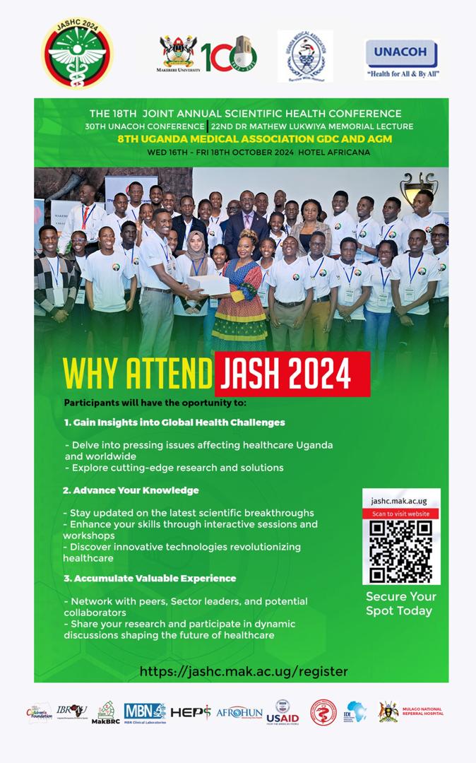 MakerereCHS's tweet image. Here&apos;s why you need to register for the #JASHC2024
1 day to go.