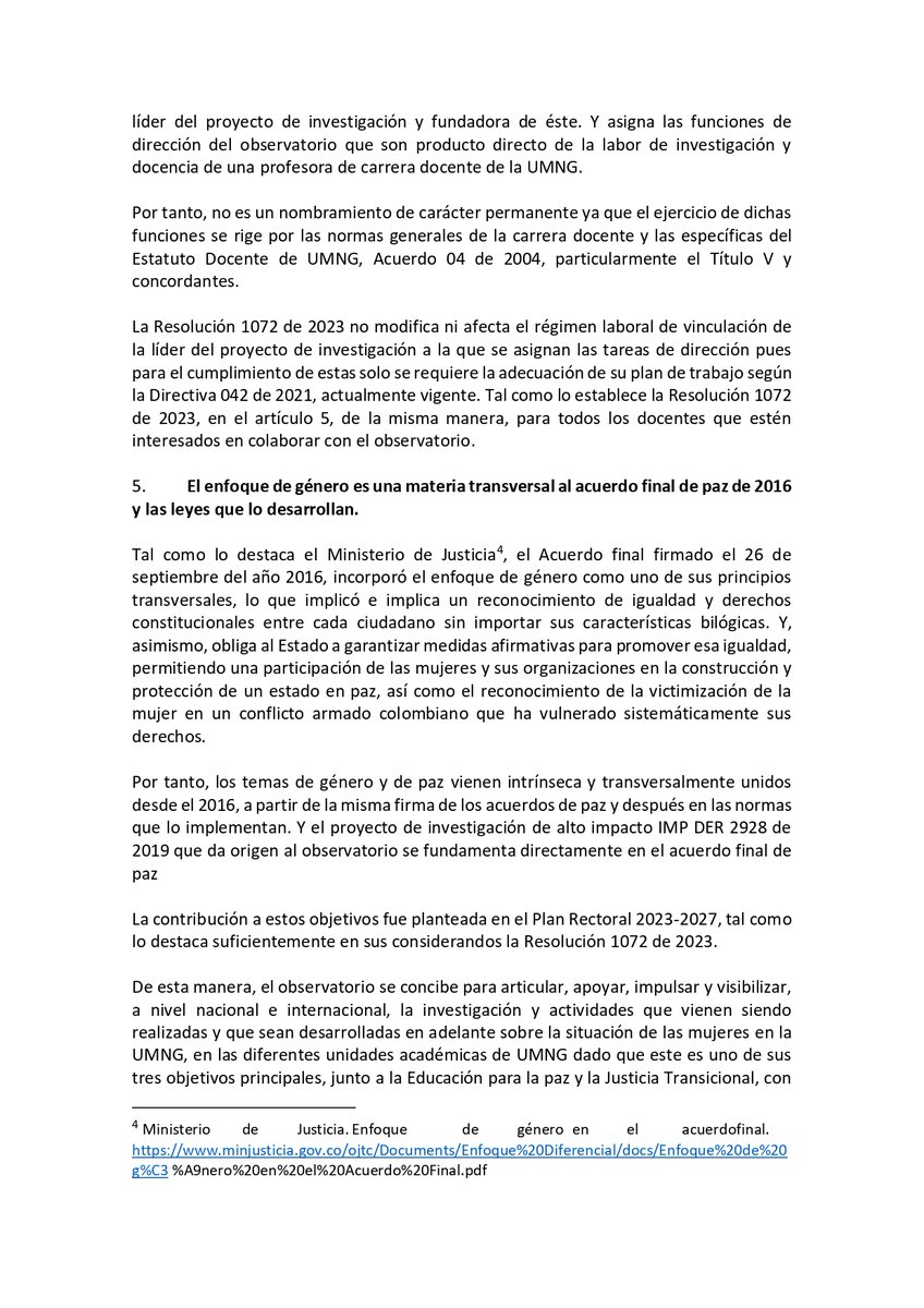 El presidente de la asociación de docentes de la Universidad Militar Nueva Granada ASPU (UMNG), Fernando Alemán, ha presentado dos derechos de petición a la Universidad, uno en el mes de marzo y otro en el mes de septiembre de este año 2024, los dos con las mismas dudas e