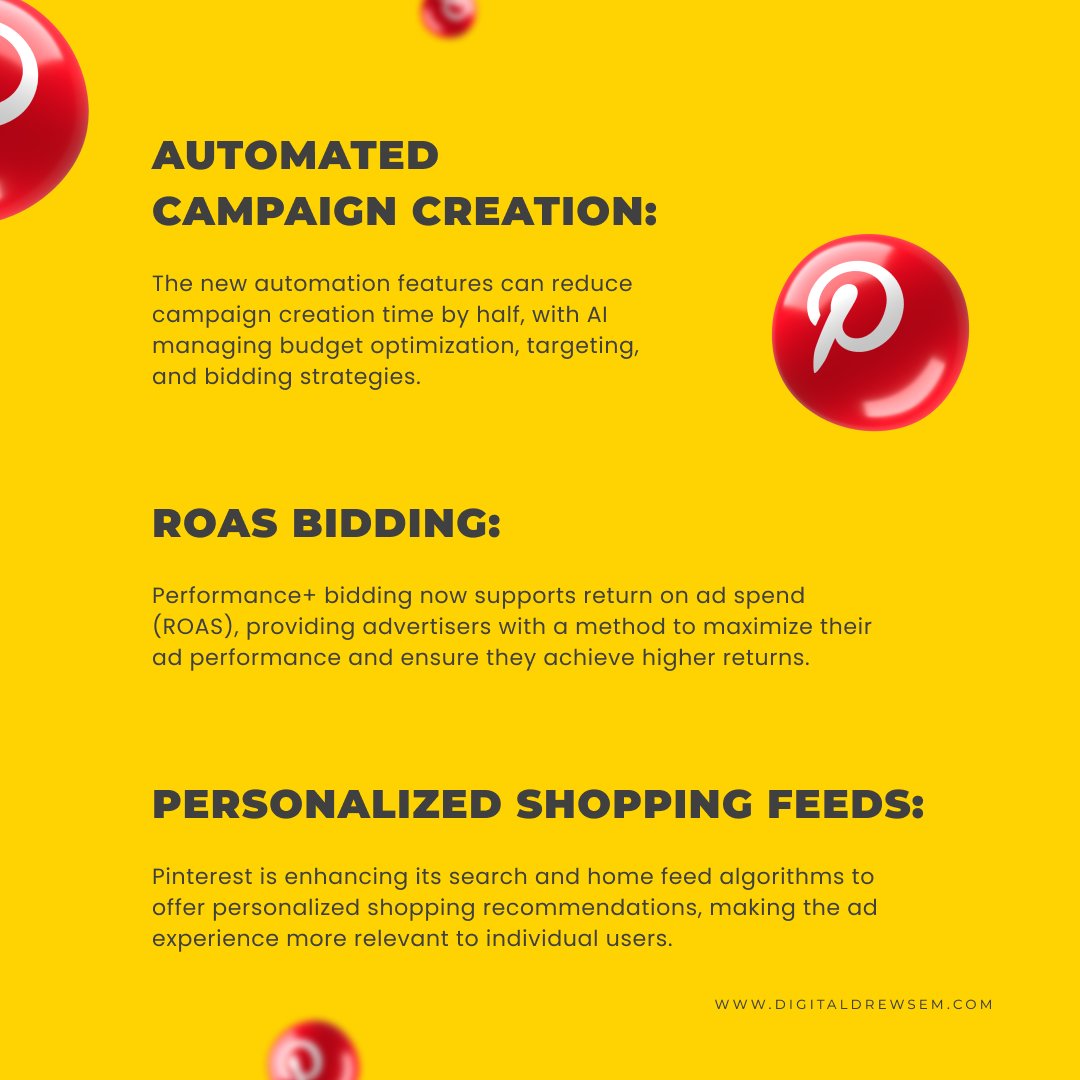 digitaldrewsem's tweet image. Are you ready to maximize your returns? Pinterest now offers ROAS bidding for Performance+ campaigns. 

Need help? Get help with digitaldrewsem.com!

*
*
#PinterestMarketing #CampaignAutomation #PerformancePlus #DigitalAdvertising #AIInAdvertising #MarketingTrends