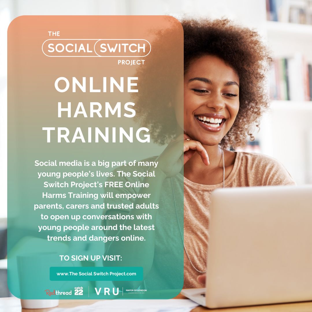 Calling all professionals working with young people! 📢

Join <a href="/socialswitch_/">The Social Switch Project</a>  on October 21st for Online Harms training.

This training is free, accredited, and covers topics such as the risks posed to young people online.

Book now: eventbrite.com/e/online-harms…