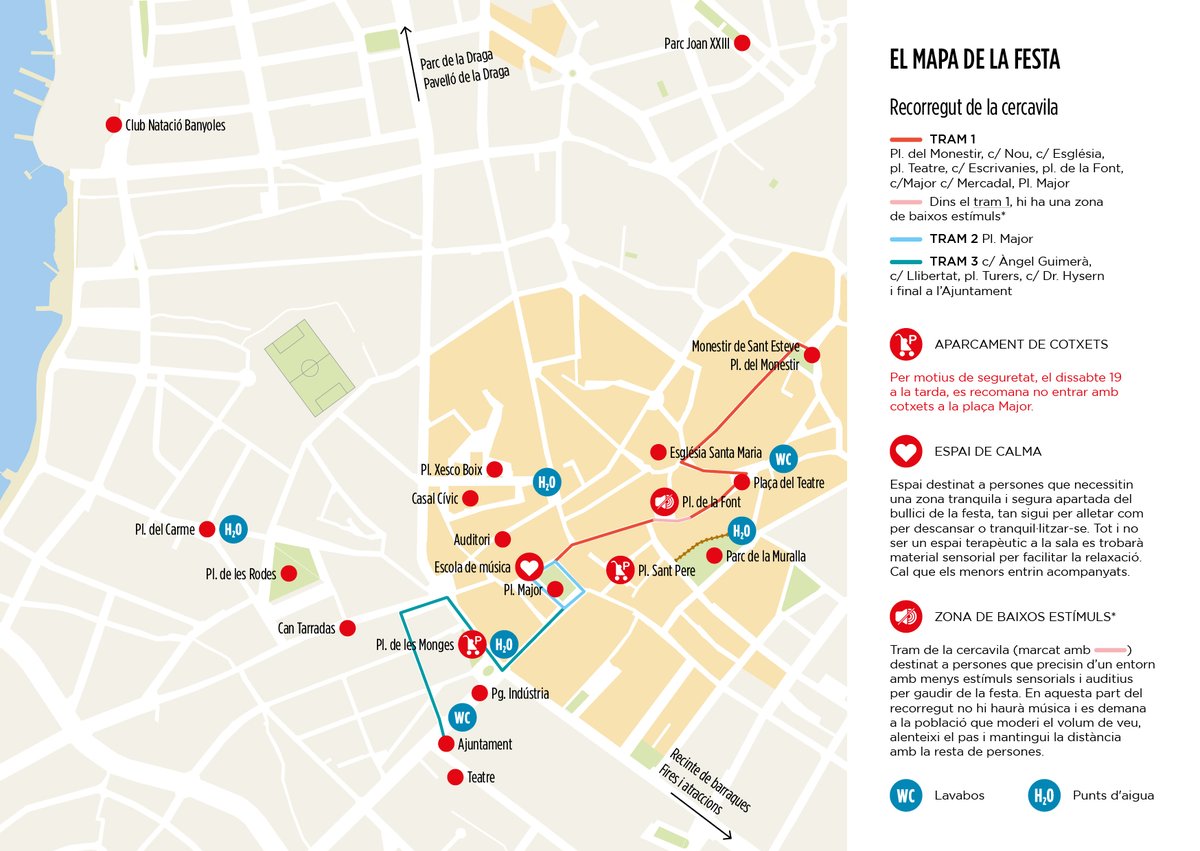ℹ️Cercavila de Festa Major  👇

🔇Tram de baixos estímuls a la placeta de la Font

🅿️Aparcaments de cotxets a la placeta Sant Pere i a la plaça de les Monges. ❗️Per motius de seguretat 𝐞𝐬 𝐫𝐞𝐜𝐨𝐦𝐚𝐧𝐚 𝐍𝐎 𝐞𝐧𝐭𝐫𝐚𝐫 𝐚𝐦𝐛 𝐜𝐨𝐭𝐱𝐞𝐭 𝐚 𝐥𝐚 𝐩𝐥𝐚𝐜̧𝐚 𝐌𝐚𝐣𝐨𝐫
🧵👇