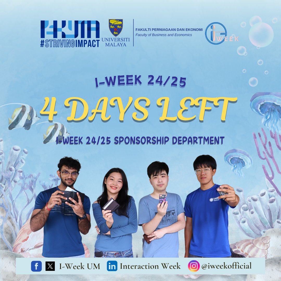 iweekofficial's tweet photo. 🏄‍♂️ 𝘼𝙝𝙤𝙮 𝙁𝙧𝙚𝙨𝙝𝙞𝙚𝙨! 🏄‍♀️  
4 Days Until I-Week 24/25!

Get ready for a weekend of fun, discovery, and new opportunities!

🗓️ 19 &amp; 20 October 2024  
📍 Faculty of Business and Economics, UM  

#IWEEK2425 #4DaysLeft #JoinTheFun #RidingTheWaves https://t.co/eoCXR6OLY4
