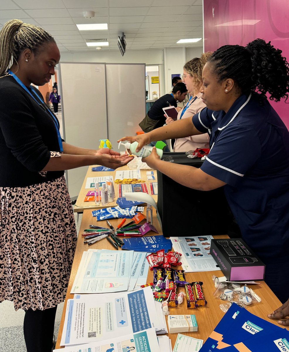 TrishaBourke's tweet photo. #ipcweek @ImperialPeople Great turn out today at St Mary’s - staff getting vaccinated, checking their hands and hearing all about IPC https://t.co/Clv8SKygFz