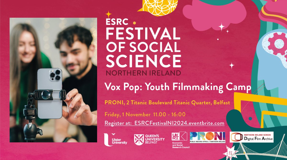 Can't wait to return to my beloved <a href="/PRONI_DFC/">PRONI</a>
&amp; work with <a href="/Lynsey_DG/">Lynsey Gillespie</a> @BeebsyMcA as part of this year's <a href="/ESRCFestivalNI/">ESRC Festival NI</a>.

We're offering a FUN (+ free) Film Camp for 12-16 year-olds and will capture vox pop videos for the archives.  

Book a place here: shorturl.at/Hzf2Y