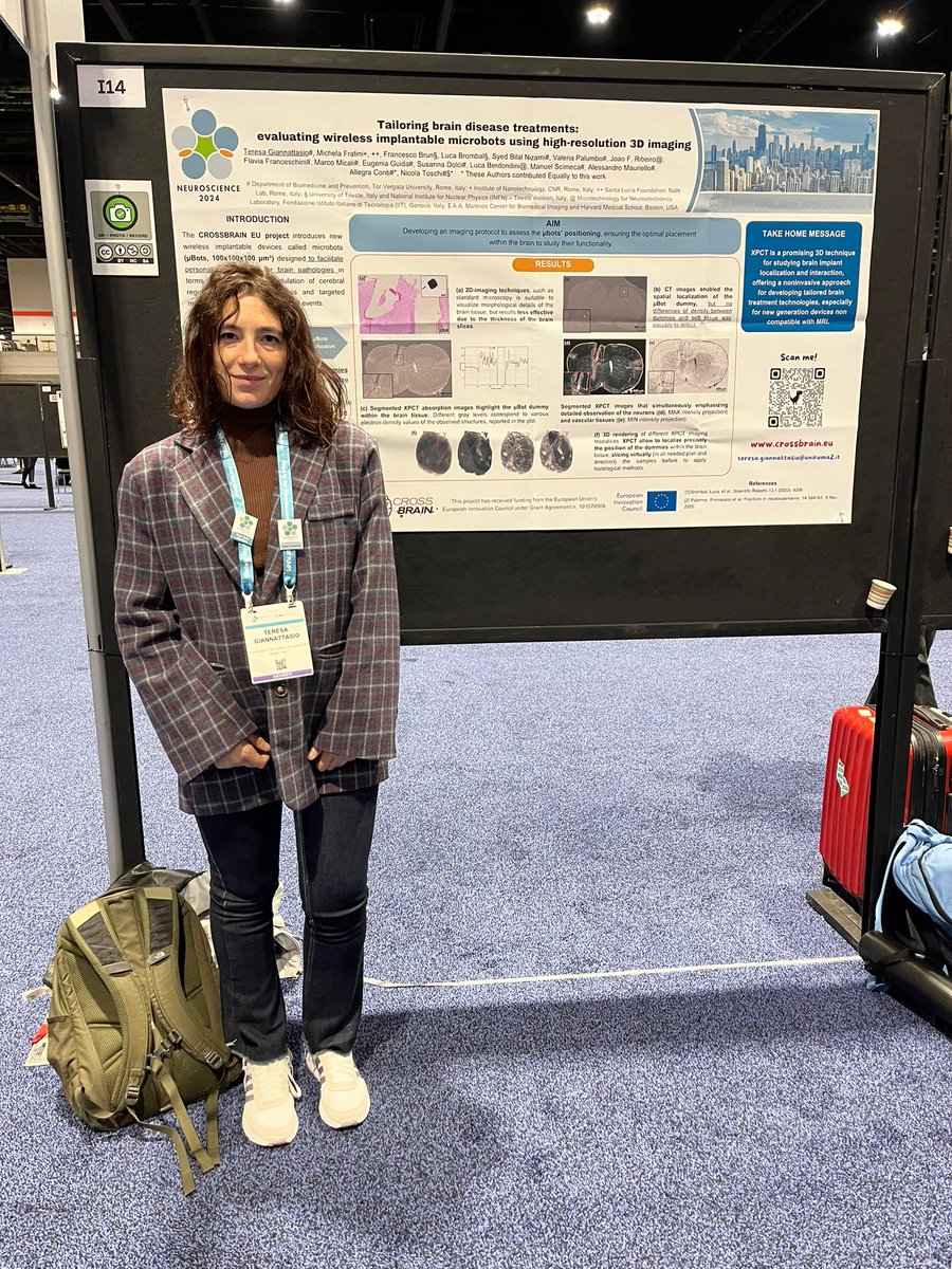 crossbrain_eic's tweet image. It’s been a busy dissemination time for the Crossbrain team: thanks to Teresa Giannattasio and Bilal Nizami for their efforts in presenting our results and progress during the @SfN2024 congress in Chicago and the @BraYn2024 conference in Verona!🧠
#neuroscience #medtech #EIC
