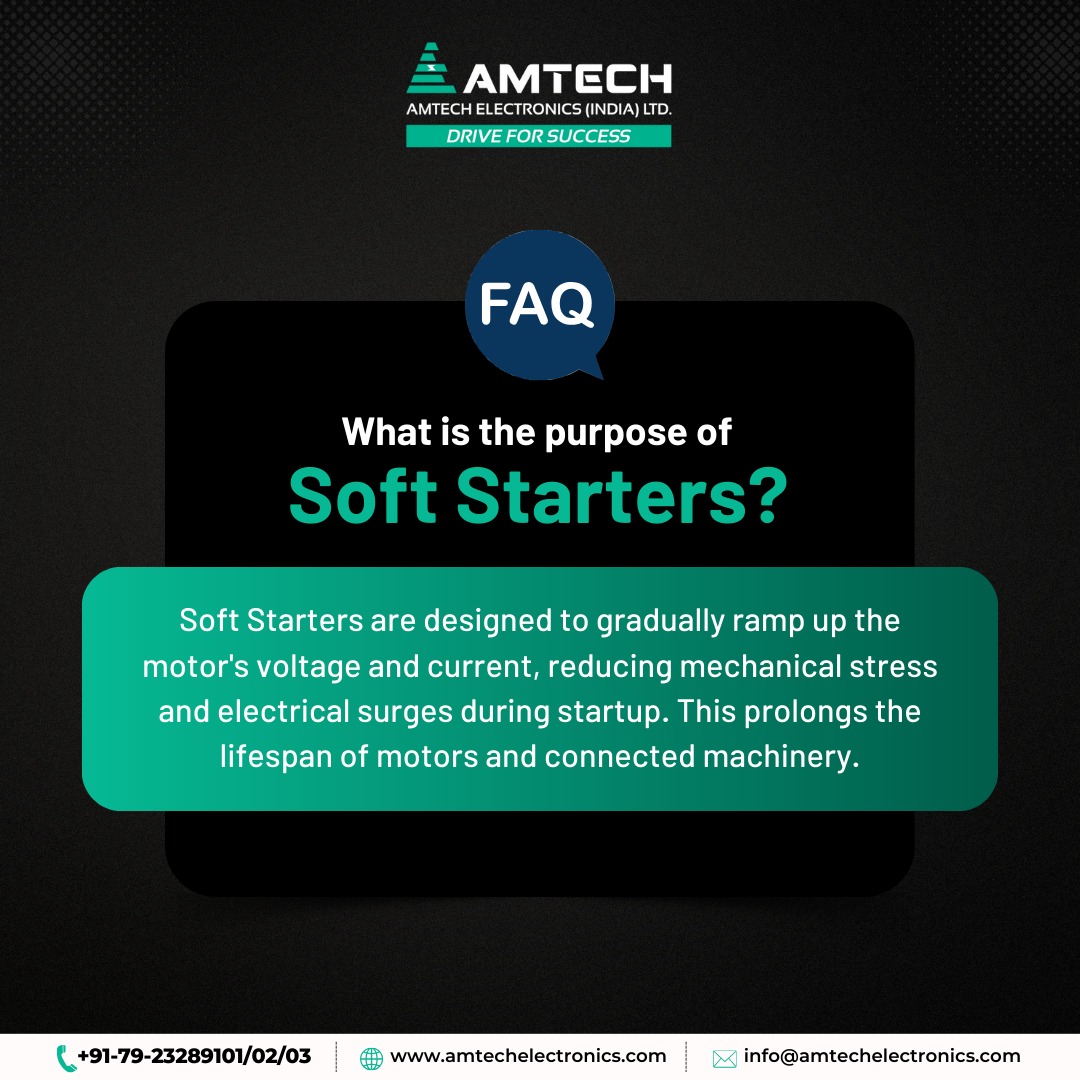 Protect your motors and machinery with Amtech's Soft Starters. Our innovative solutions gradually ramp up voltage and current, reducing stress and extending equipment life. Experience smoother startups and improved efficiency today.
#softstarters #industrialautomation
