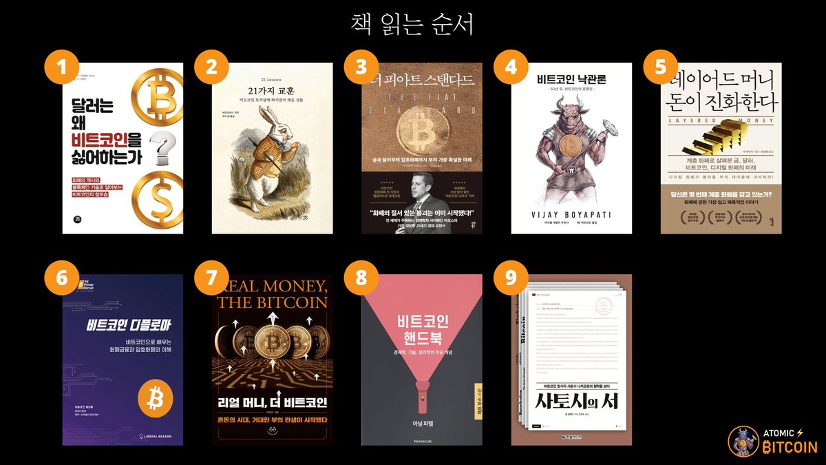 📚비트코인 책(입문부터 지금까지) 비트코인 책 읽는 순서입니다. 책의 상세한 내용은 아래 내용을 참고하시면 됩니다. 비트코인은 책을  읽는것에서 시작하여 읽는것으로 진행됩니다.
