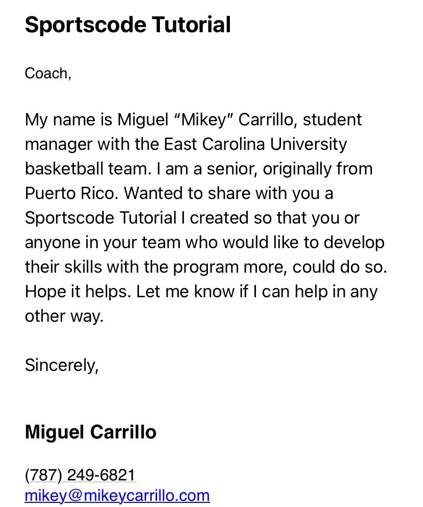 Greg Fahey (@coachfahey973) on Twitter photo Last week I wrote a thread on sending cold emails.
Here’s the best cold email I’ve ever gotten and why.
1. He provided value.
At the time I just got promoted and needed a new code window. <a href="/Mikey15Carrillo/">Mikey Carrillo</a> was able to jump on zoom and show me some tips. Last week I wrote a thread on sending cold emails.
Here’s the best cold email I’ve ever gotten and why.
1. He provided value.
At the time I just got promoted and needed a new code window. <a href="/Mikey15Carrillo/">Mikey Carrillo</a> was able to jump on zoom and show me some tips.