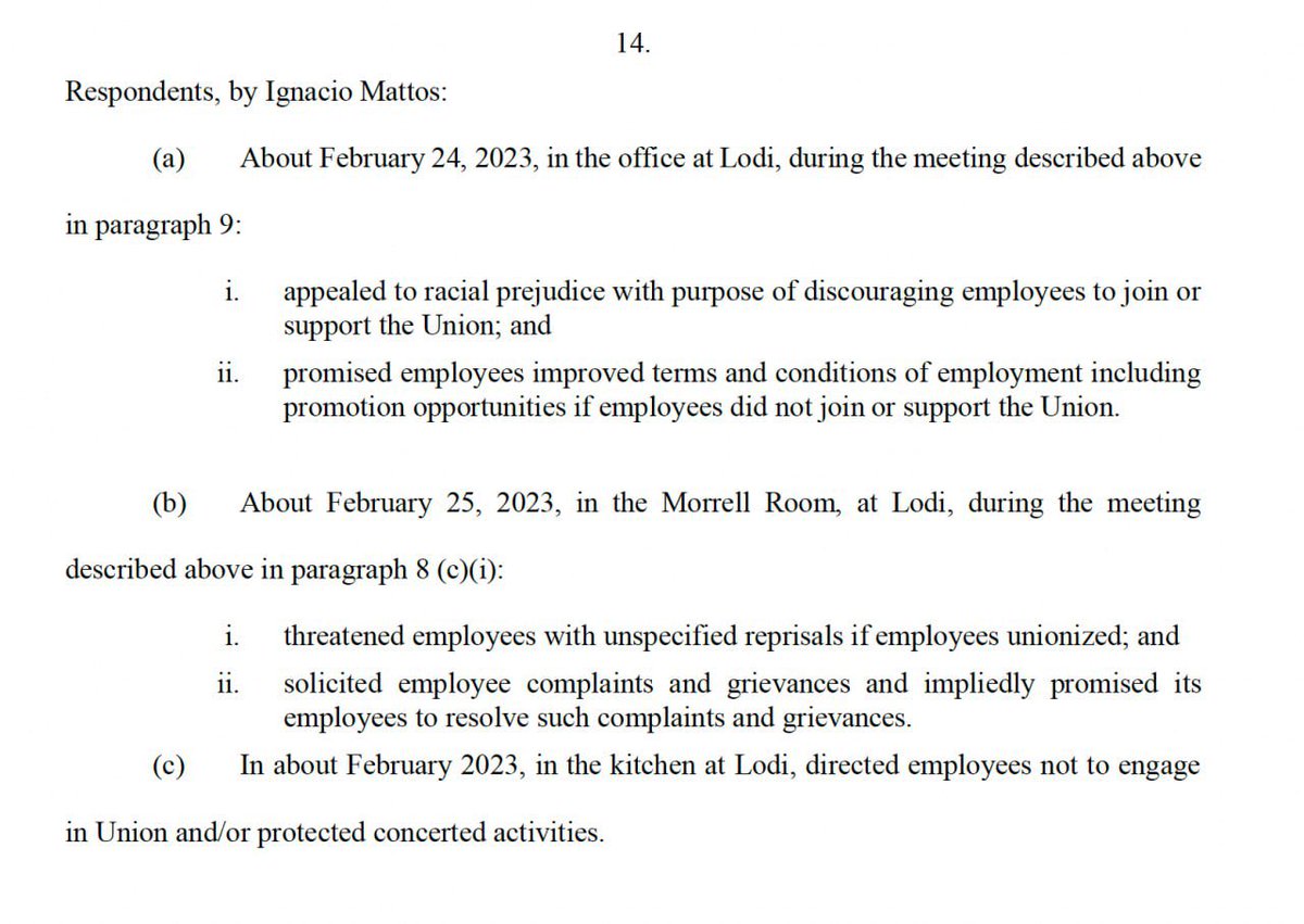 We have an important Lodi update! 

The NLRB has set the trial for November 12. 

Mattos Hospitality is being charged for 38 allegations and the government is seeking a Cemex bargaining order.