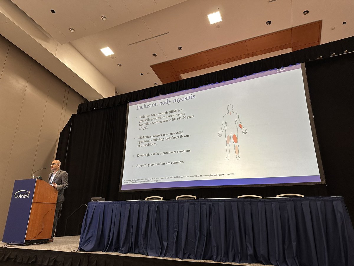 Update on #IBM #InclusionBodyMyositis in 2024 at #AANEM2024 by <a href="/imbhaskarall/">Bhaskar Roy, MD, MHS</a>  #myositis