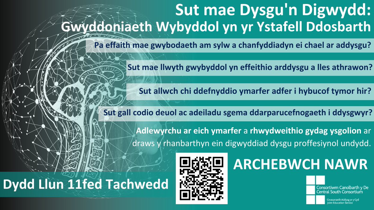CSC Learning and Teaching | Dysgu ac Addysgu CCD (@csc_addysg) on Twitter photo Datgloi pŵer #CognitiveScience yn eich ystafellddosbarth! Ymunwch â ni ar gyfer ein digwyddiadundydd i archwilio strategaethau ymarferol felymarfer adfer, adeiladu sgema a chodio deuol, a sut y gallant helpu pob dysgwr i lwyddo. Archebwch nawr! tinyurl.com/5n849crs Datgloi pŵer #CognitiveScience yn eich ystafellddosbarth! Ymunwch â ni ar gyfer ein digwyddiadundydd i archwilio strategaethau ymarferol felymarfer adfer, adeiladu sgema a chodio deuol, a sut y gallant helpu pob dysgwr i lwyddo. Archebwch nawr! tinyurl.com/5n849crs