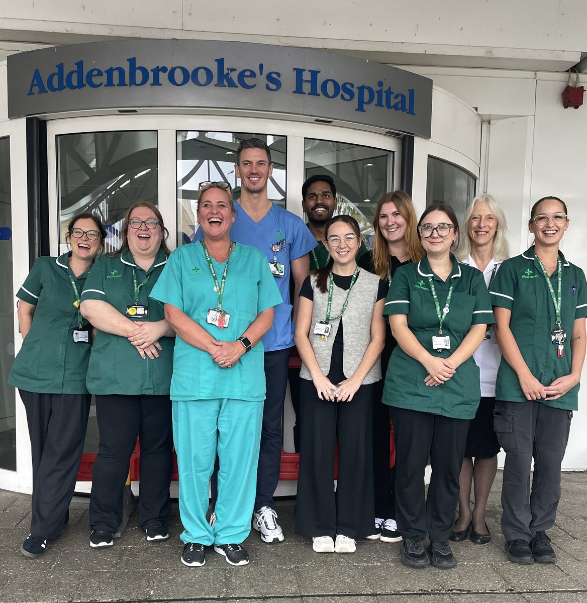 JazzEastAnglia's tweet photo. 🟢Celebrating Pharmacy technician day with members of our Technical Clinical Services team at Addenbrookes Hospital  - let’s shout out to those who keep our medicines in check and our humour on point 🟢@CUH_Pharmacy  @CUH_NHS @APTUK1 https://t.co/zcY9zwIXxz