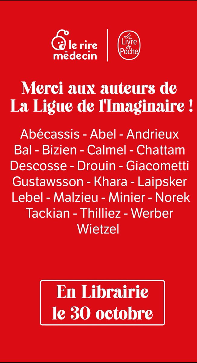 Très heureux d’avoir une nouvelle dans ce recueil de @la_ligue_de_l_imaginaire                                  et c’est au profit @leriremedecin aux éditions <a href="/livredepoche/">Livre de Poche</a> 
#livre #edition #polar #thriller #noël #recueil