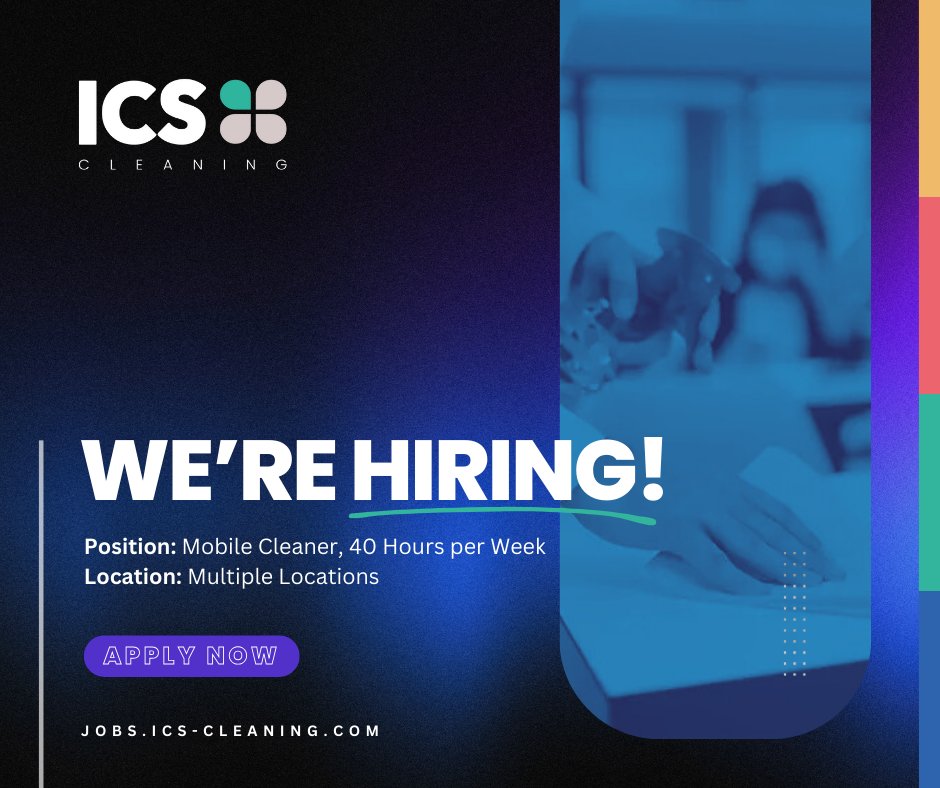 🌟 We're hiring! 🌟

Looking for a dedicated and reliable Mobile Cleaner to join our team. This is a fantastic full-time opportunity to make a difference by ensuring our clients' environments are spotless and welcoming.

✨ Key Responsibilities:
- General cleaning duties (dus ...