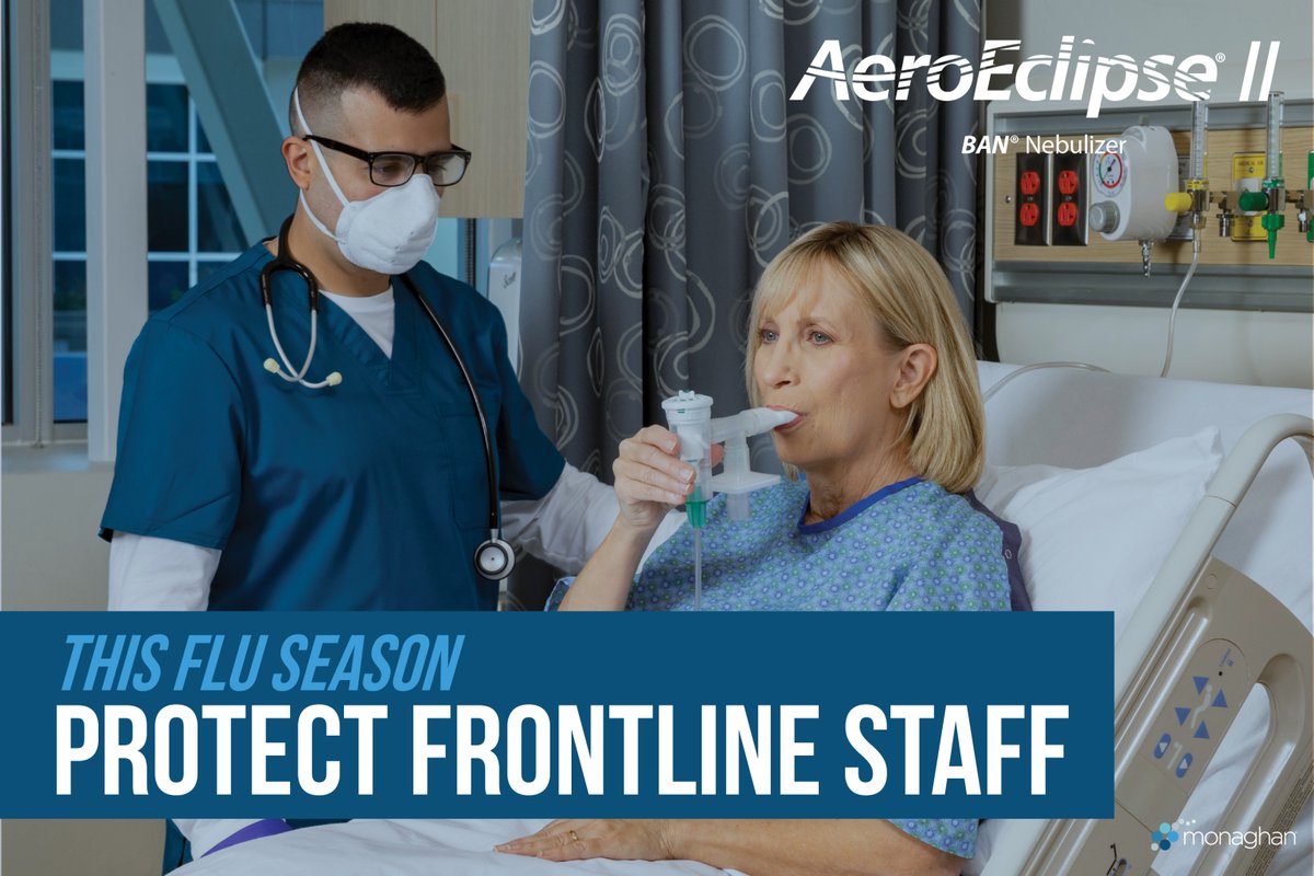 MonaghanMedical's tweet photo. Staff safety during flu season matters!
The AEROECLIPSE® II BAN® Nebulizer reduced staff flu cases & sick days in a recent study.
See how: https://t.co/d6r2GxPQh8
#FluPrevention #RespiratoryCare #TeamMonaghan https://t.co/B0U8Znbf1n