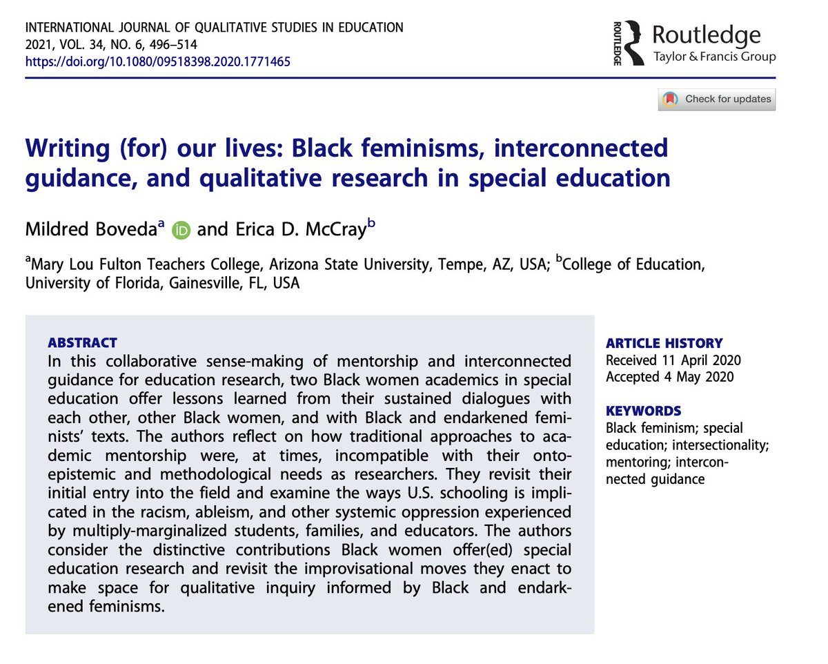 Martin Odima Jr. (@martinodimajr) on Twitter photo Must-read article of the day! 📰🚨 For too long, research has prioritized perspectives that center whiteness. <a href="/mildredboveda/">@mboveda.bsky.social</a> and <a href="/Er1caD/">Erica D. McCray</a> discuss the need to uplift diverse narratives, especially the contributions of Black women educators and Black women in academia. Must-read article of the day! 📰🚨 For too long, research has prioritized perspectives that center whiteness. <a href="/mildredboveda/">@mboveda.bsky.social</a> and <a href="/Er1caD/">Erica D. McCray</a> discuss the need to uplift diverse narratives, especially the contributions of Black women educators and Black women in academia.