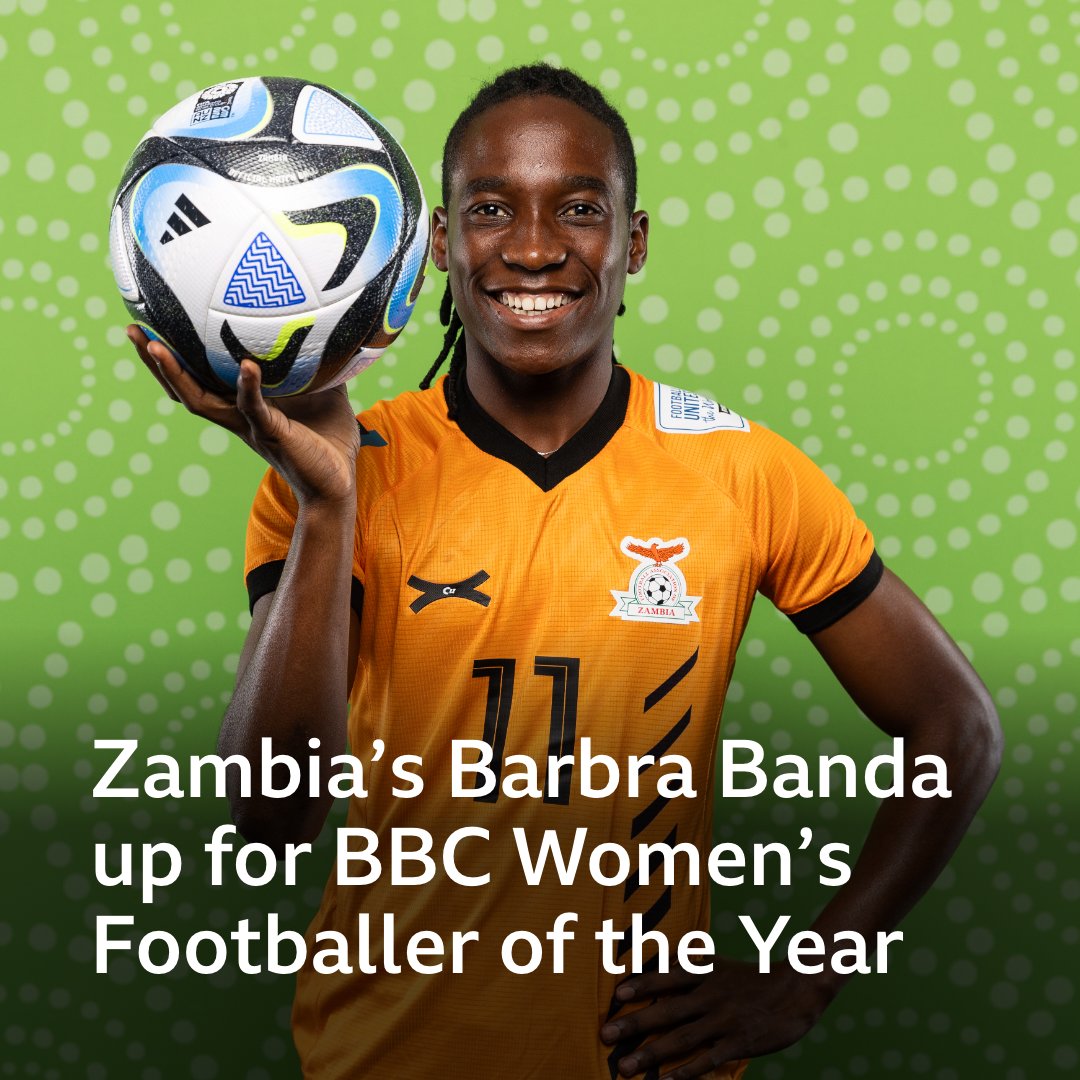 ⚽ Voting for the BBC Women's Footballer of the Year 2024 is open... and Zambian captain Barbra Banda is on the shortlist.

Read more about the five contenders and cast your vote for the winner 🔗 bbc.in/4eK415J