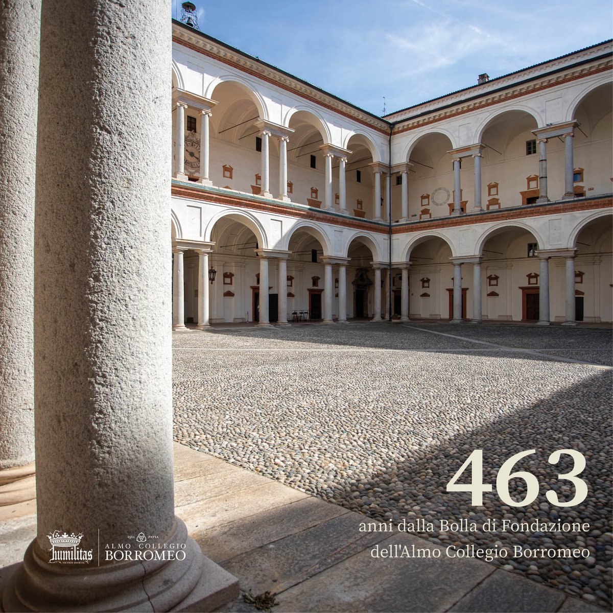 Oggi, 15 Ottobre ricorrono i 463 anni della Fondazione del Collegio. Dal 1561 non è mai cambiata la missione: un luogo di formazione, vita comunitaria e di promozione degli studi per tutti, senza distinzioni.
Auguri al nostro Collegio!

#collegioborromeo #pavia #collegidimerito