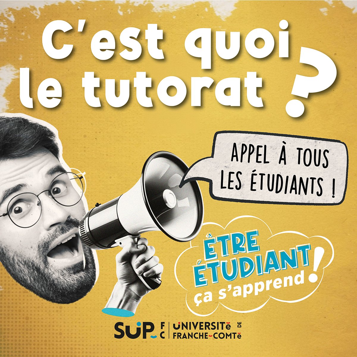 Appel à tous les étudiants !
Alors, quelles questions vous posez-vous à propos du tutorat ? (Comment ça marche ? Quels sont les avantages ? Comment trouver un tuteur ? etc...).
moodle.univ-fcomte.fr/course/view.ph… tuile "L'accompagnement pour un accès à la réussite".