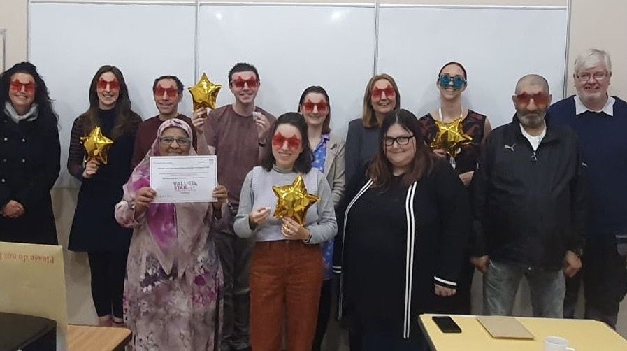 DECODE project (@decodeproject2) on Twitter photo DECODE PPIE team were today presented with 'Valued Star' pin badges, a certificate and thank you card from LPT NHS Trust executive team, as winners. They are always stars in our eyes ๐คฉGood to have it recognised by LPT too. <a href="/AIM_RSF/">AIM RSF</a> <a href="/LPTresearch/">LPT Research Team</a> <a href="/lborouniversity/">Loughborough University</a> <a href="/LPTnhs/">Leicestershire Partnership NHS Trust</a> DECODE PPIE team were today presented with 'Valued Star' pin badges, a certificate and thank you card from LPT NHS Trust executive team, as winners. They are always stars in our eyes ๐คฉGood to have it recognised by LPT too. <a href="/AIM_RSF/">AIM RSF</a> <a href="/LPTresearch/">LPT Research Team</a> <a href="/lborouniversity/">Loughborough University</a> <a href="/LPTnhs/">Leicestershire Partnership NHS Trust</a>