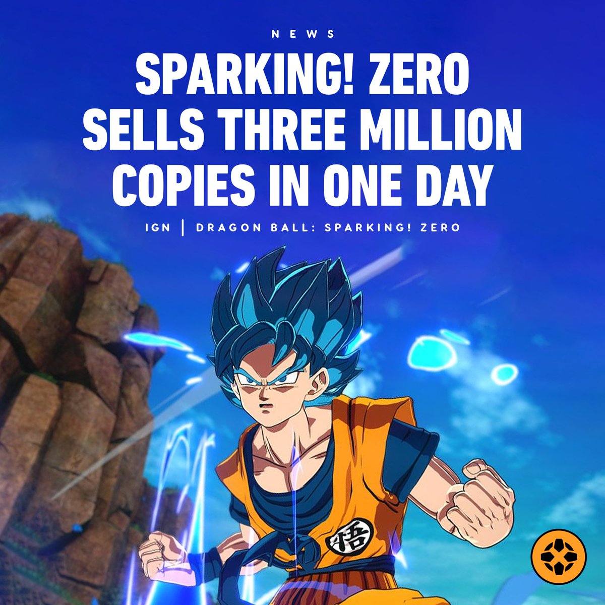 IGN's tweet image. Dragon Ball: Sparking! Zero has sold three million copies in just 24 hours. bit.ly/3A7nuOI