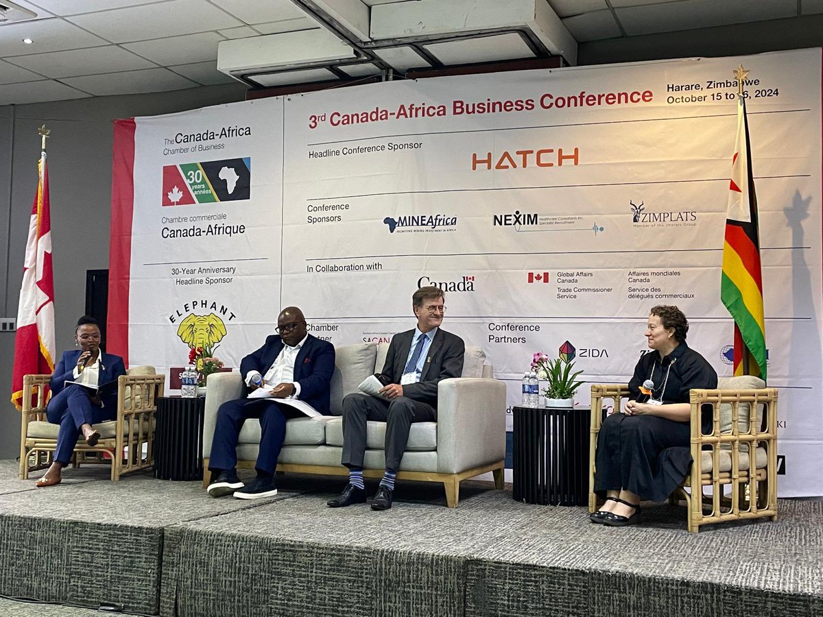 Great panel discussions on natural resource development and private sector growth in the energy and infrastructure sectors @ the 3rd Canada Africa Business Conference in Harare 🇿🇼.
