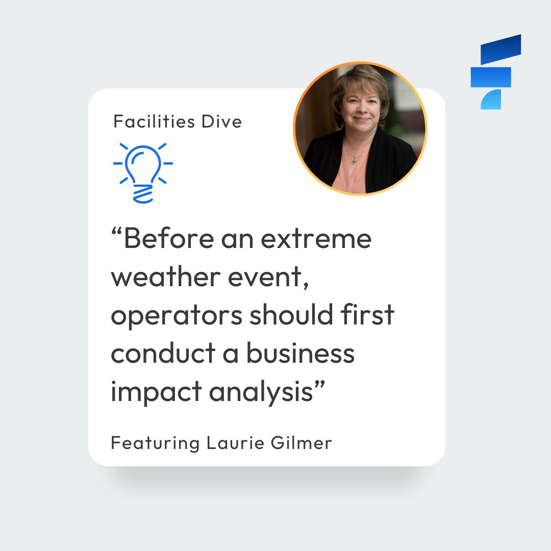 Laurie Gilmer shared her insights for an article in Facilities Dive on disaster preparedness and recovery following Hurricane Helene. Laurie highlights the importance of conducting a business impact analysis and ensuring teams are properly trained.
hubs.la/Q02Tp-mg0