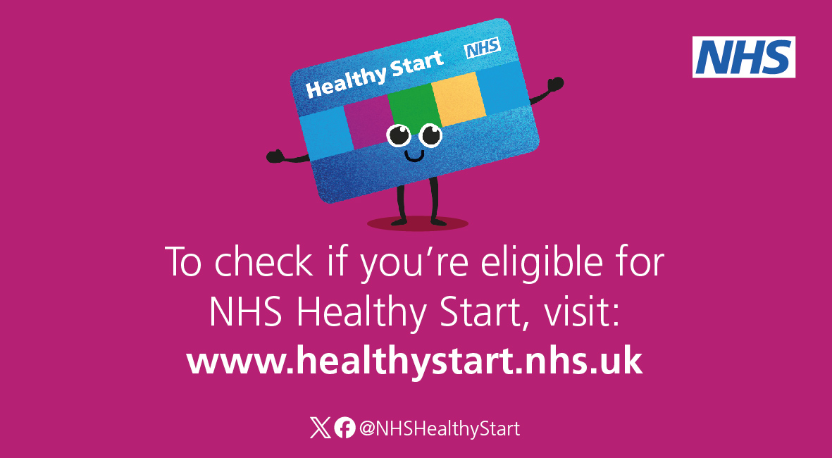 NHS Healthy Start helps your family stay healthy, with support towards the cost of fruit, vegetables, pulses, milk and infant formula milk.🍎

Find out if you're eligible on our website: healthystart.nhs.uk