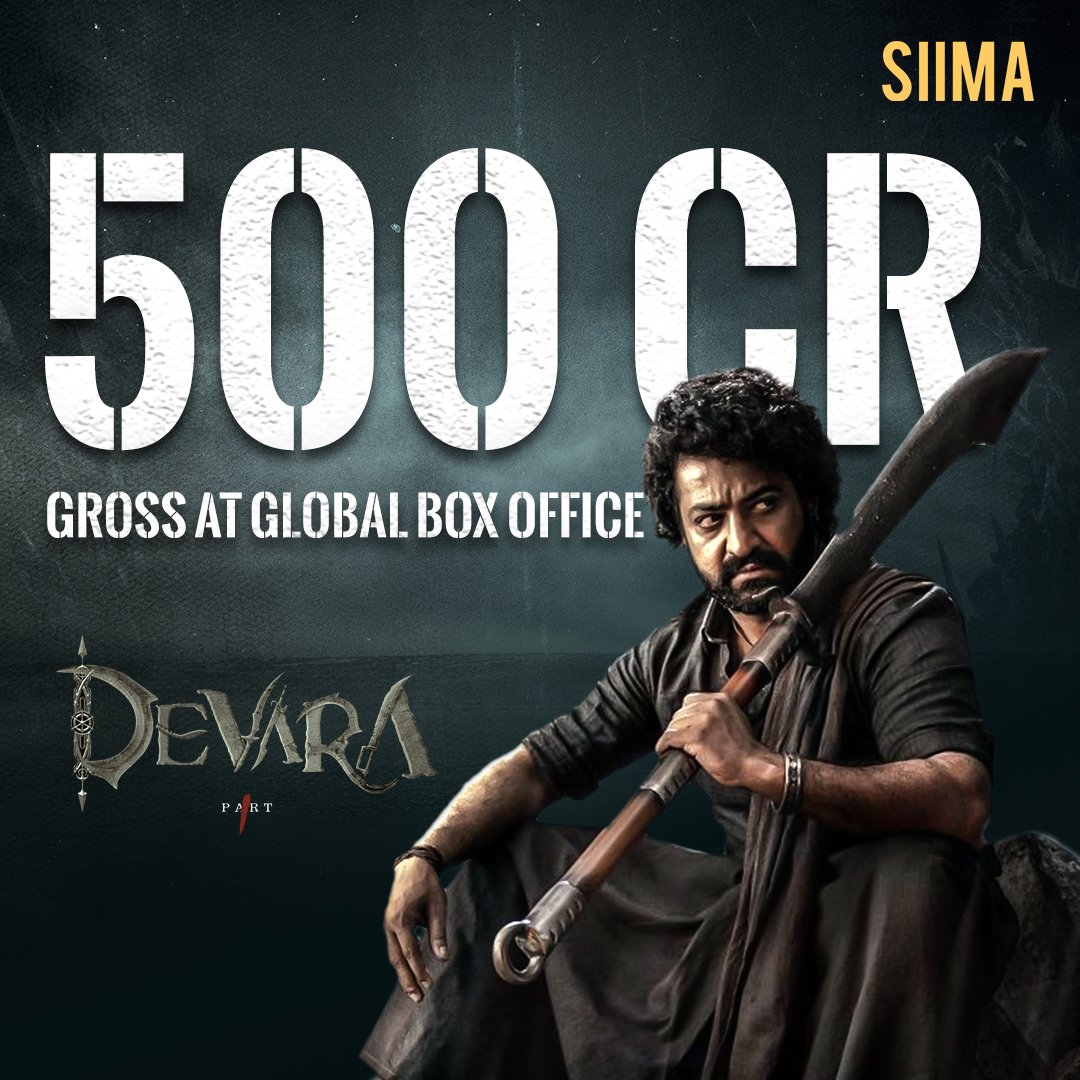 siima's tweet image. Devara smashes through the 500 Crore milestone at the global box office! 🌍🔥

AP &amp;amp; Telangana: ₹237 Cr
Karnataka: ₹41 Cr
Tamil Nadu: ₹14.5 Cr
Rest of India: ₹102 Cr
Overseas: ₹106 Cr

A cinematic storm sweeping the globe!

@tarak9999 #KoratalaSiva #SaifAliKhan…