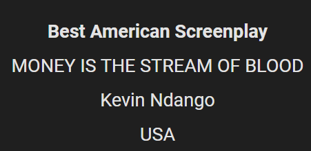kevinndango's tweet photo. Won the Autumn 2024 HOLLYWOOD INTERNATIONAL INDIE SCREENPLAY AWARD.
https://t.co/dNnfturC4n https://t.co/p4vKntVQ0W
