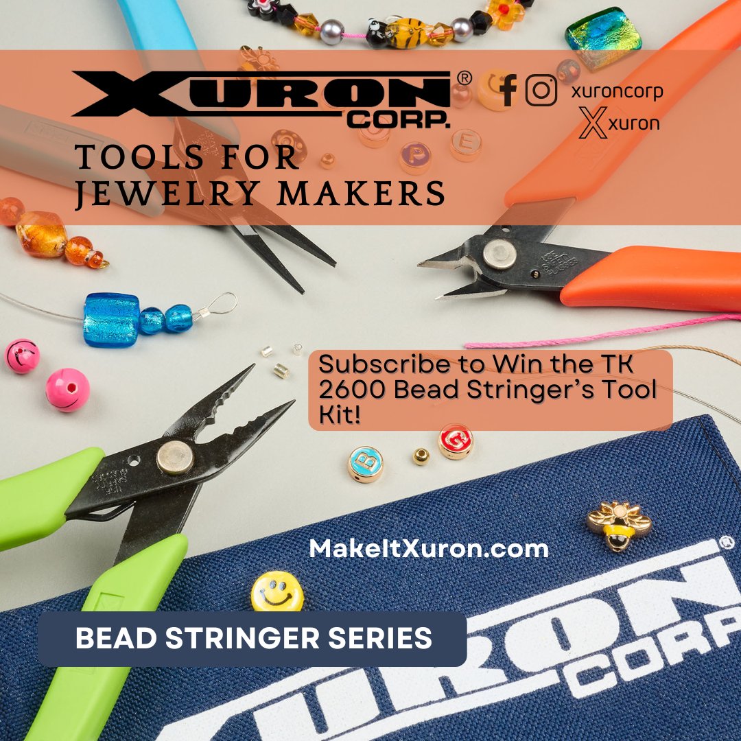 Xuron's tweet image. Unleash your creativity with the Xuron® TK 2600 Bead Stringer&apos;s Tool Kit! 🌟 With precision tools like the Micro-Shear® Flush Cutter and Four-in-One Crimping Pliers, it&apos;s a must for jewelry makers. Subscribe for tips &amp;amp; exclusive offers! #JewelryMaking #XuronTools