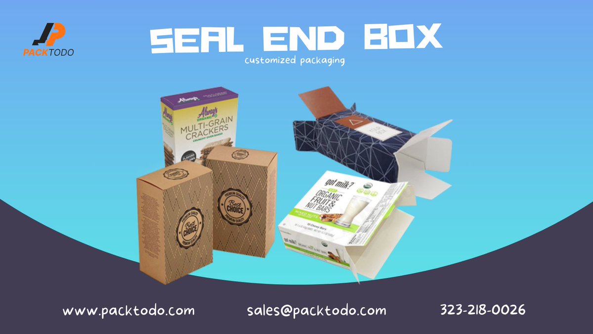 packtodousa's tweet image. offers high-quality **Seal End Boxes** for businesses big &amp;amp; small. Custom designs and wholesale options available to keep your products safe and stylish! 🌟

#SealEndBox #CustomPackaging #PackagingSolutions #ProductPackaging #FoldablePackaging #WholesalePackaging #Packtodo