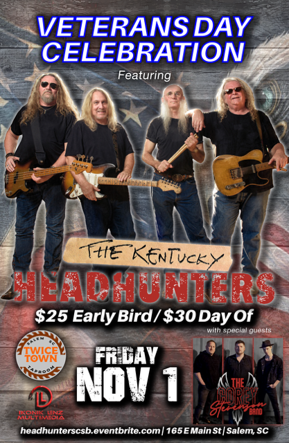 We’re closing in on The Kentucky Headhunters WSG Corey Stevenson Band live at Eagles Nest Art Center Ball Field Nov 1st in Salem, SC…Get your ticket now…. headhunterscsb.eventbrite.com