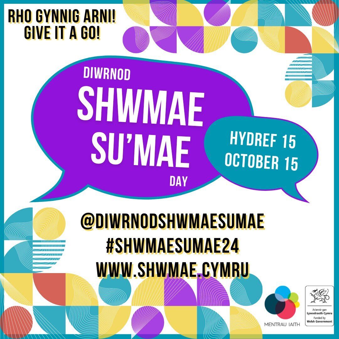 Heddiw yw @DiwrnodShwmaeSumae, diwrnod i ddathlu ac ystwytho'ch sgiliau Cymraeg! Ymunwch â ni trwy ddechrau eich sgyrsiau heddiw gyda "Shwmae" neu "Su'mae"! Oeddech chi'n gwybod bod ein gwefan ar gael yn Gymraeg a Saesneg? Cymerwch olwg i ddathlu'r Gymraeg! #shwmaesumae24