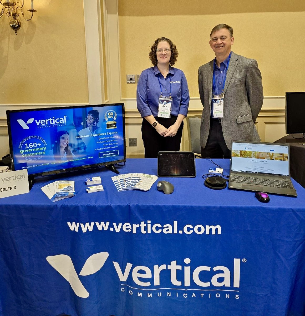 Verticalcomminc's tweet photo. Vertical team Julie and Curt with special guest Jeremy Markey are ready to rock at the @AGCCPConference #agccp https://t.co/Ts0bzYr1KP