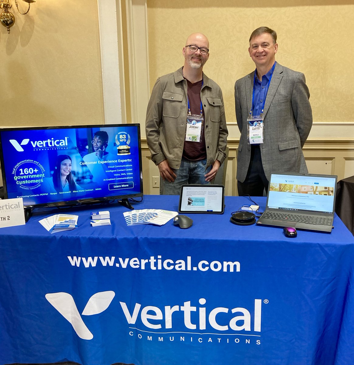 Verticalcomminc's tweet photo. Vertical team Julie and Curt with special guest Jeremy Markey are ready to rock at the @AGCCPConference #agccp https://t.co/Ts0bzYr1KP