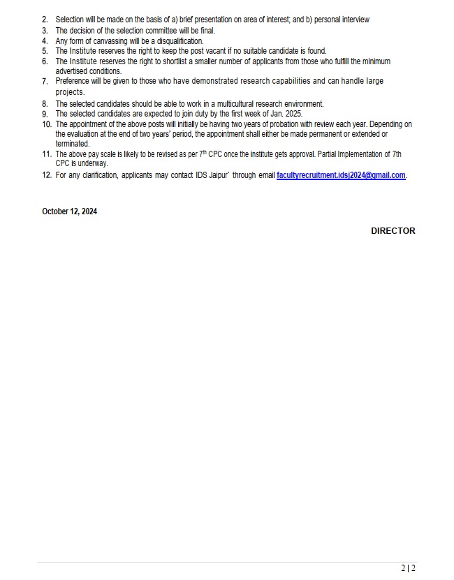 grabbani0's tweet image. Exciting opportunities at @IDS_JPR! We are hiring for Professor and Assistant Professor positions. Join our vibrant research community and contribute to impactful development studies. Apply before Nov 2, 2024!
For Details: idsj.org/vacancies/
#Jobs #DevelopmentStudies
