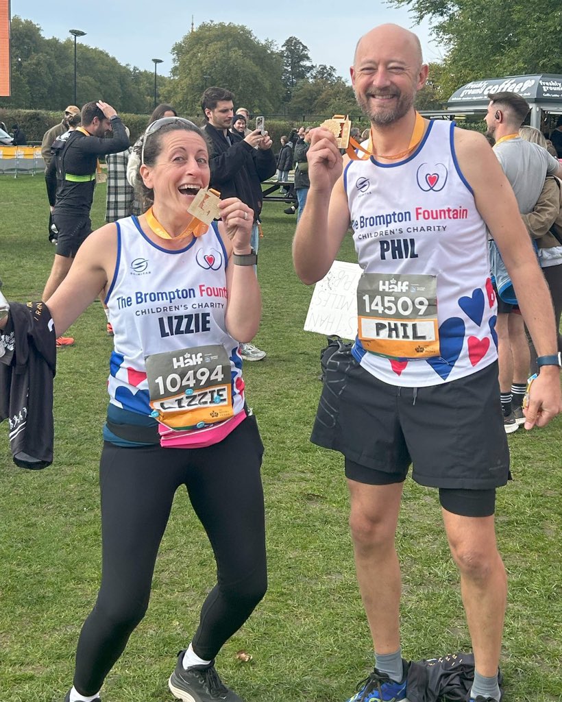 The Brompton Fountain (@bromptonsupport) on Twitter photo Congratulations to Lizzie and Phil who completed the Royal Parks Half Marathon on Sunday raising £1125 for our charity. Thank you for your fantastic fundraising and once again flying the flag for #TeamBrompton ❤️💙 <a href="/RoyalParksHalf/">Royal Parks Half</a> <a href="/pjtebb/">Philip Tebb</a> #RoyalParksHalf #MakingADifference Congratulations to Lizzie and Phil who completed the Royal Parks Half Marathon on Sunday raising £1125 for our charity. Thank you for your fantastic fundraising and once again flying the flag for #TeamBrompton ❤️💙 <a href="/RoyalParksHalf/">Royal Parks Half</a> <a href="/pjtebb/">Philip Tebb</a> #RoyalParksHalf #MakingADifference