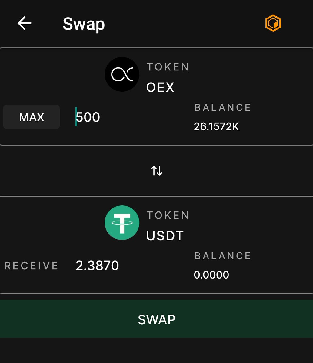degenproalpha's tweet photo. Now #OpenExApp Swap working
You can swap your 4$ Worth $OEX Airdrop 😢 https://t.co/Z1fz0aB9qb