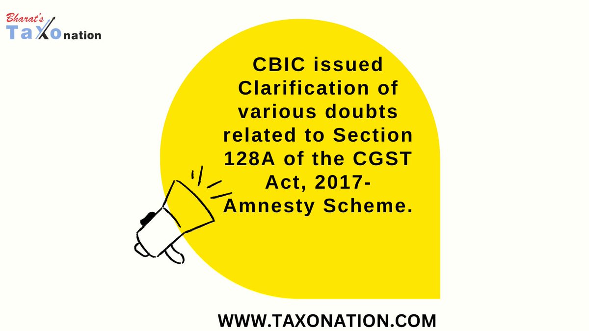 taxonation's tweet image. #CBIC issued Clarification of various doubts related to Section 128A of the CGST Act, 2017- Amnesty Scheme.
taxonation.com/show-detail-ne…
#GST #GSTCIRCULAR #AMNESTYSCHEME #SECTION128A #GSTNOTIFICATION #GSTELIBRAY #ITC