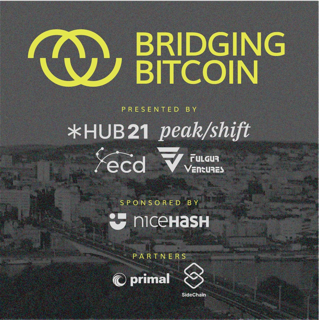 BridgingBitcoin's tweet image. 📢With one day to go until showtime, we thank all our sponsors that made our event possible.  

Especially, @peakshift, @ecd_RS, @hub21rs and @FulgurVentures. Together with sponsors @NiceHashMining and partners @SideChainPro and @primal_app. Thank you all for supporting!!
